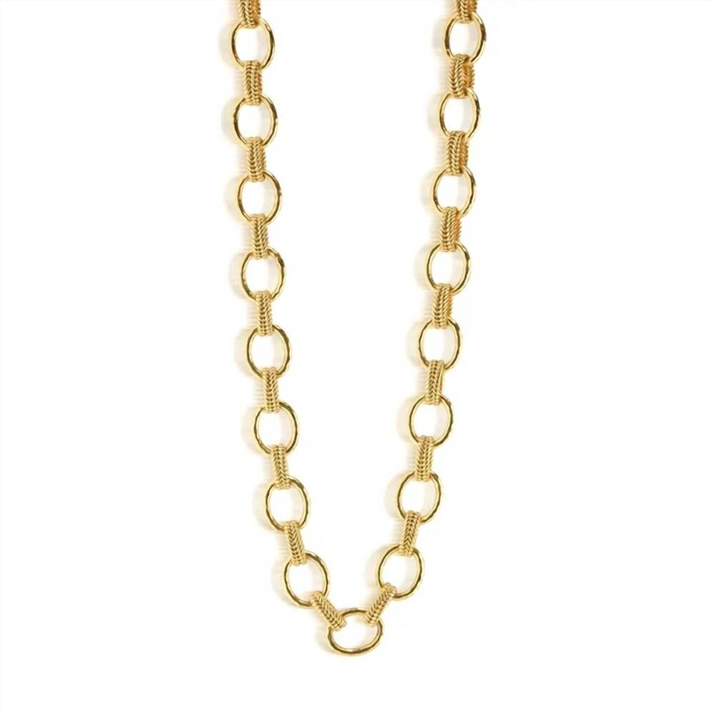 NEW CAPUCINE DE WULF women's cleopatra regal link necklace in gold